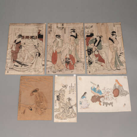 Suzuki Harunobu, Tori Kiyomitsu, Nachschnitt nach Toyokuni (1769-1825) und Toyohiro (1773 - 1828) und Shinsui - фото 1