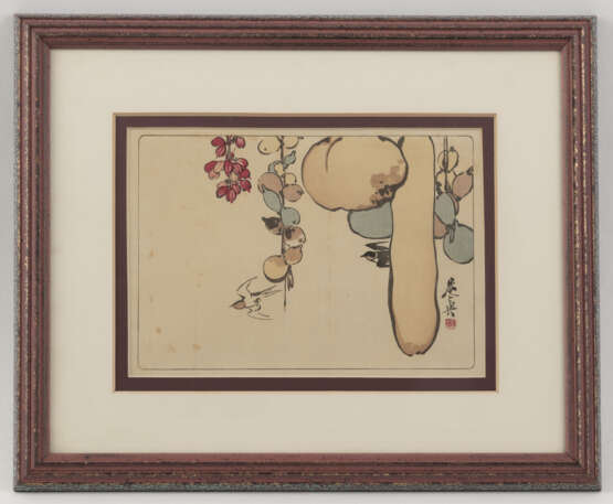 Zwei Holzschnitte, ein ''chu-tanzaku'' und eine Malerei - photo 4