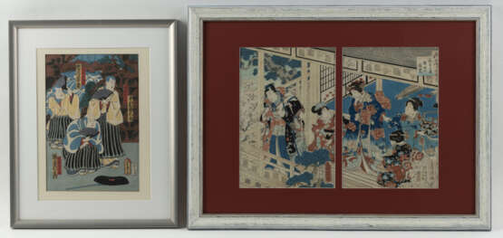 Diverse Künstler: 8 Farbholzschnitte und Buchseiten, u.a. von Ando Hiroshige (1797-1858), UtagawaYoshitaki (1841-1899) und Ohara Koson (1877-1945) - фото 5