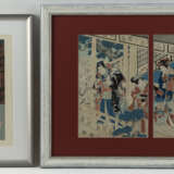 Diverse Künstler: 8 Farbholzschnitte und Buchseiten, u.a. von Ando Hiroshige (1797-1858), UtagawaYoshitaki (1841-1899) und Ohara Koson (1877-1945) - photo 5