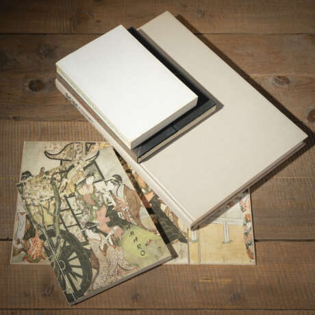 Vier Bücher über japanische Holzschnitte in Deutsch und Englisch: Hirosada,'Holzschnitte aus Kamigata', Sammlung Scheiwe, 'Ukiyo-e', Lubor Hajek, 'Utamaro' und Kiyoshi Shibui & Sadao Kikuchi, 'Utamaro' - Foto 2