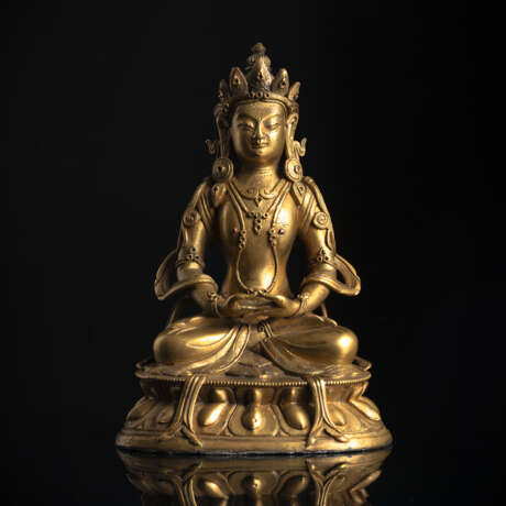 Feuervergoldete Bronze eines Bodhisattva - Foto 20