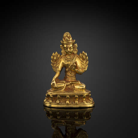 Figur der Tara auf einem Lotus aus Gold - photo 2