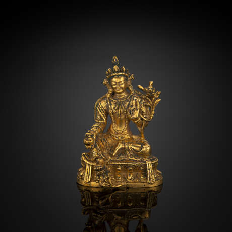 Feuervergoldete Bronze eines Bodhisattva - photo 1
