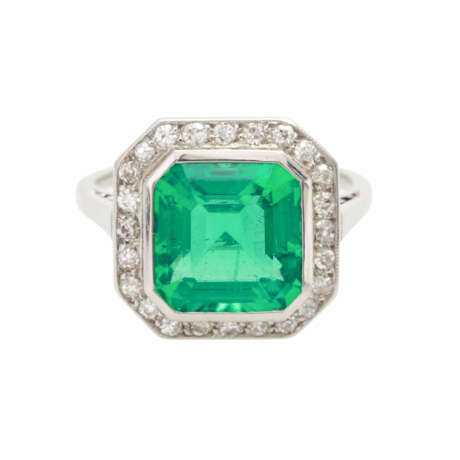 Auffälliger Smaragdring mit Diamanten - photo 1