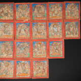 Siebzehn Ritualkarten mit Darstellungen von Gottheiten aus dem Bardo - Foto 1