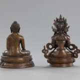 Zwei Bronzefiguren des Buddha Shakyamuni und Vajradhara - Foto 3