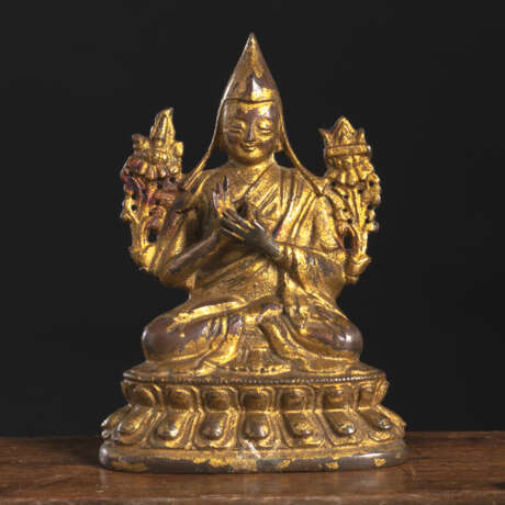 Vergoldete Bronze des Tsongkhapa - photo 1