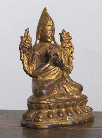 Vergoldete Bronze des Tsongkhapa - photo 3