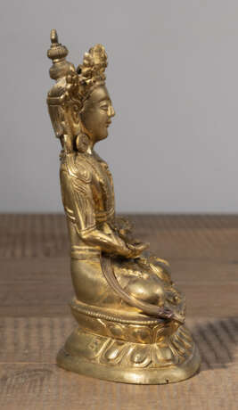 Feuervergoldete Bronze der Syamatara - photo 4