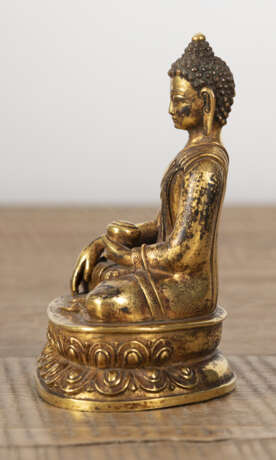 Bronze des Buddha Shakyamuni mit Inschrift - фото 2