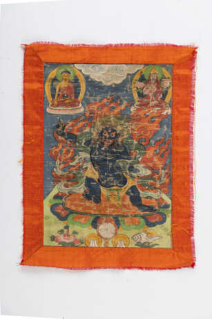 Drei Thangkas mit Darstellungen von Mahakala und Dakini - photo 1