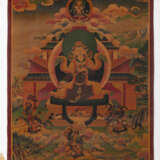 Drei Thangkas mit Darstellungen der Sitatara, Avalokiteshvara u. a. - photo 3