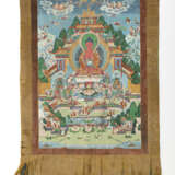 Teils in Gold gemaltes Thangka mit Buddha Amitabha - фото 2