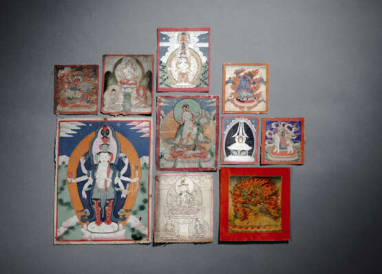 Gruppe von 10 Tsagli oder Thangka - фото 1