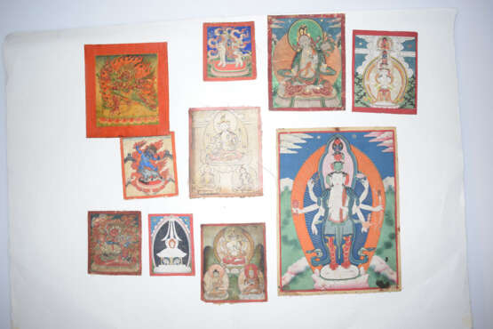 Gruppe von 10 Tsagli oder Thangka - photo 2