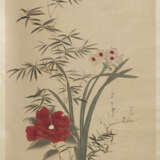 Neujahrsbild mit Blumenzweigen und Bambus nach Xie Zhiliu und eine japanische Seidenmalerei mit Frühlingsblumen - фото 2