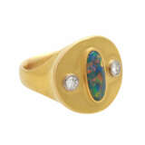 Ring mit 1 schwarzen Opal, oval, - photo 3