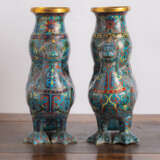 Paar Cloisonné-Vasen in Form von Fabelwesen - photo 2