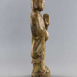 Figur eines Mönchs aus Speckstein mit Gebetskette - Foto 2