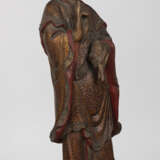 Polychrom gefasste Holzfigur des stehenden Guanyin - photo 4