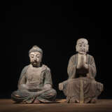 Figuren des Buddha und eines Mönchs - photo 1