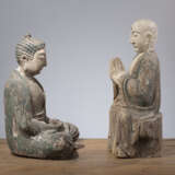 Figuren des Buddha und eines Mönchs - photo 2