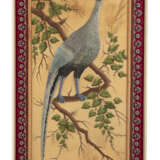Paar gestickte Reliefbilder mit exotischen Vögeln auf Zweigen - photo 2