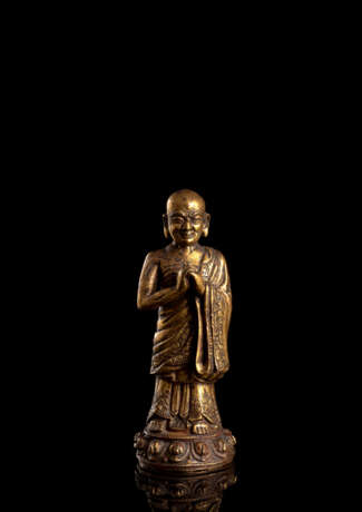 Feine feuervergoldete Bronze, vielleicht Maudgalyayana - Foto 1