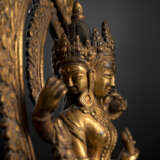 Feuervergoldete Bronze der Mahalakshmi - Foto 3