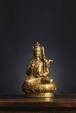 Feuervergoldete Bronze des Padmasambhava - photo 8