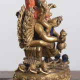 Partiell polychrom bemalte feuervergoldete Bronze des Vajrabhairava - фото 2