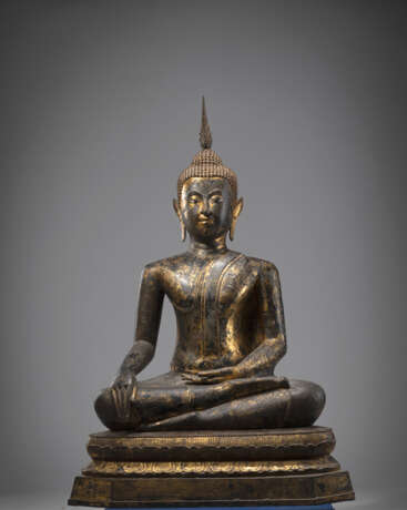 Bronze des Buddha mit Lackfassung und Vergoldung - фото 2