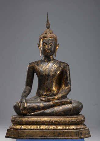 Bronze des Buddha mit Lackfassung und Vergoldung - Foto 4