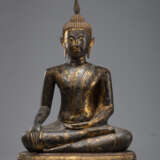Bronze des Buddha mit Lackfassung und Vergoldung - Foto 4