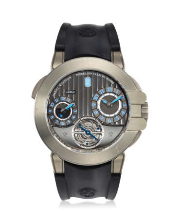 HARRY WINSTON, REF. 400-MATTZ45ZC-A, PROJECT Z5, A LIMITED EDITION ZALIUM WORLD TIME TOURBILLON WRISTWATCH WITH DUAL-TIME DISPLAY AND DAY/NIGHT INDICATOR, NUMBERED 101 OUT OF 150 EXAMPLES - фото 1