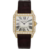 CARTIER, REF. WH100351, SANTOS DUMONT, AN 18K ROSE GOLD AND DIAMOND-SET CUSHION-SHAPED QUARTZ WRISTWATCH - Foto 1