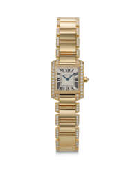CARTIER, REF. WE1001RC, TANK FRANÇAISE, AN 18K YELLOW GOLD AND DIAMOND-SET QUARTZ WRISTWATCH