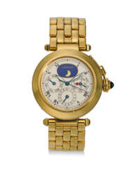 CARTIER, REF. 30003, PASHA DE CARTIER, AN 18K YELLOW GOLD PERPETUAL CALENDAR QUARTZ BRACELET WATCH WITH MOON PHASES