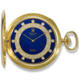 ROLEX, REF. 3759, CELLINI, A VERY RARE AND HIGHLY DESIRABLE 18K YELLOW GOLD POCKET WATCH WITH LAPIS LAZULI AND DIAMOND-SET DIAL - Foto 1