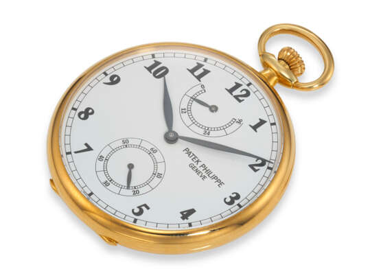 PATEK PHILIPPE, REF. 972/1, AN 18K YELLOW GOLD LEPINE POCKET WATCH WITH POWER RESERVE - Foto 2