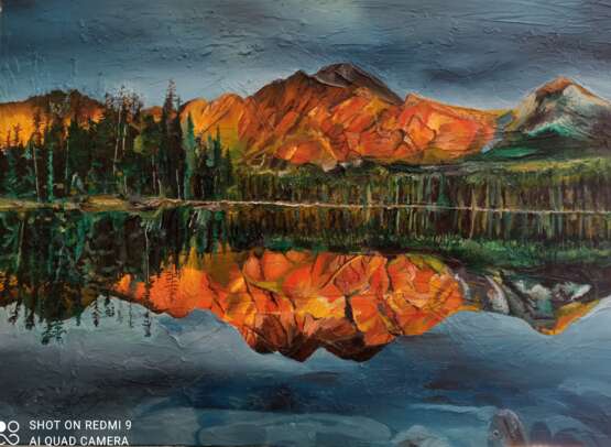 В горах Оборина Светлана Оборина Светлана Юрьевна Canvas on the subframe Lacquer Contemporary art Mountain landscape Russia 2023 - photo 1