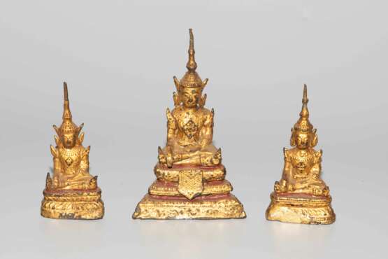 Lot: 3 sitzende Buddhas - Foto 8