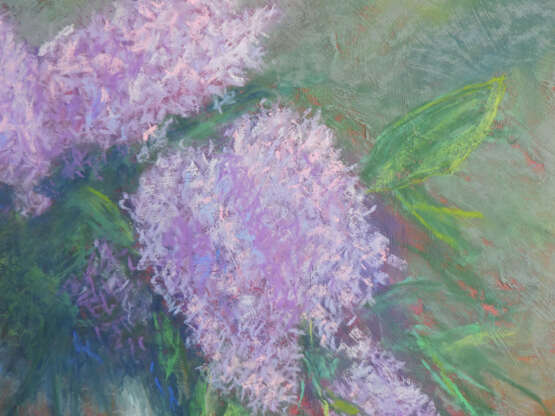Lilacs pastel on cardbord soft pastel Impressionnisme Nature morte aux fleurs Géorgie 2020 - photo 4