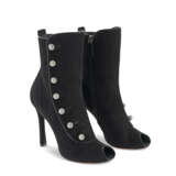 TWO PAIRS OF BLACK PEEP TOE HIGH HEEL ANKLE BOOTS AND A BLACK CASHMERE SCARF - фото 5