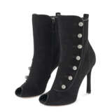 TWO PAIRS OF BLACK PEEP TOE HIGH HEEL ANKLE BOOTS AND A BLACK CASHMERE SCARF - Foto 6