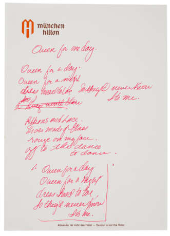 AUTOGARPH LYRICS FOR 'QUEEN FOR A DAY' - Foto 1