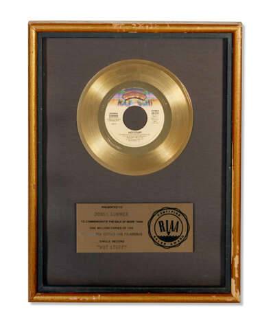RIAA GOLD RECORD AWARD ISSUED TO DONNA SUMMER FOR 'HOT STUFF' - photo 1