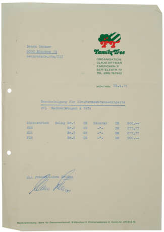 HER 1975 PERFORMANCE RIGHTS SOCIETY APPLICATION WITH A RARE VERSION OF HER SIGNATURE - photo 5