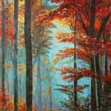 “Autumn forest” Canvas Acrylic paint Realist Landscape painting 2018 - photo 1